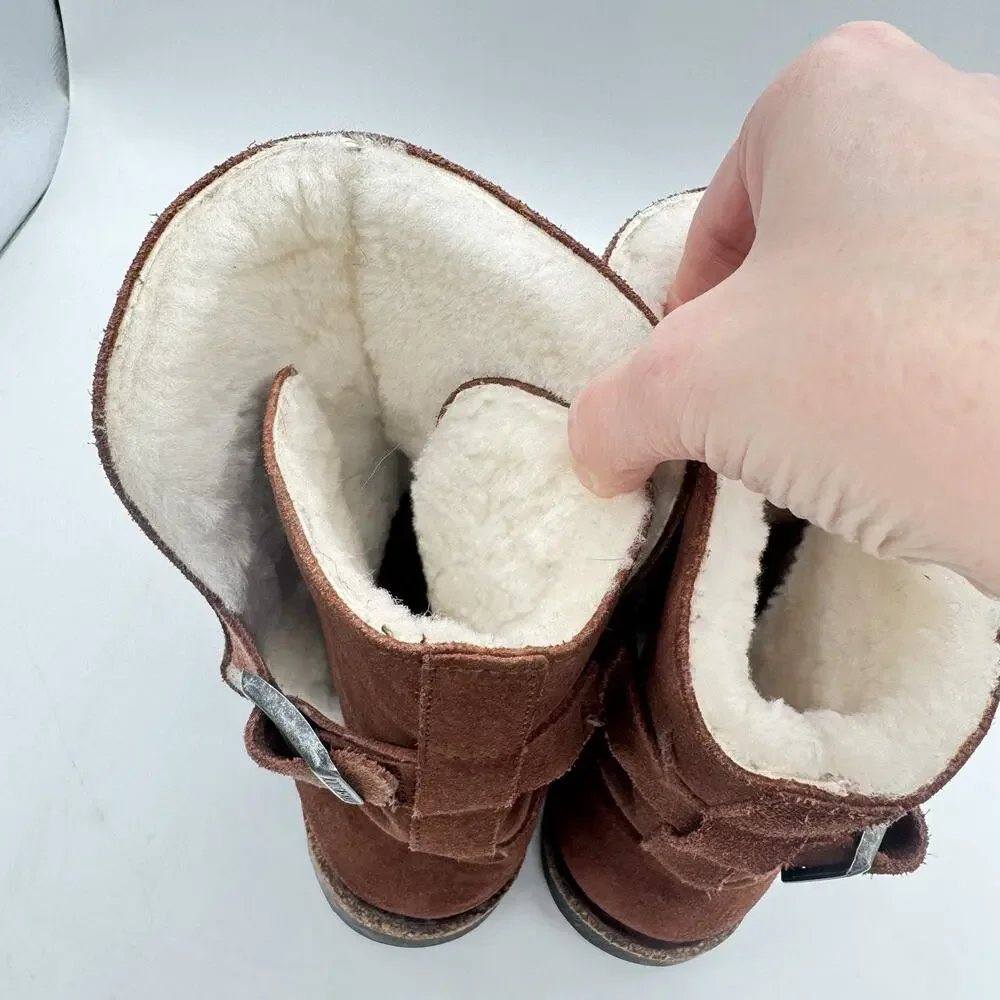 Birkenstock Size 40(10) Uppsala Shearling Suede Leather Boots Expresso